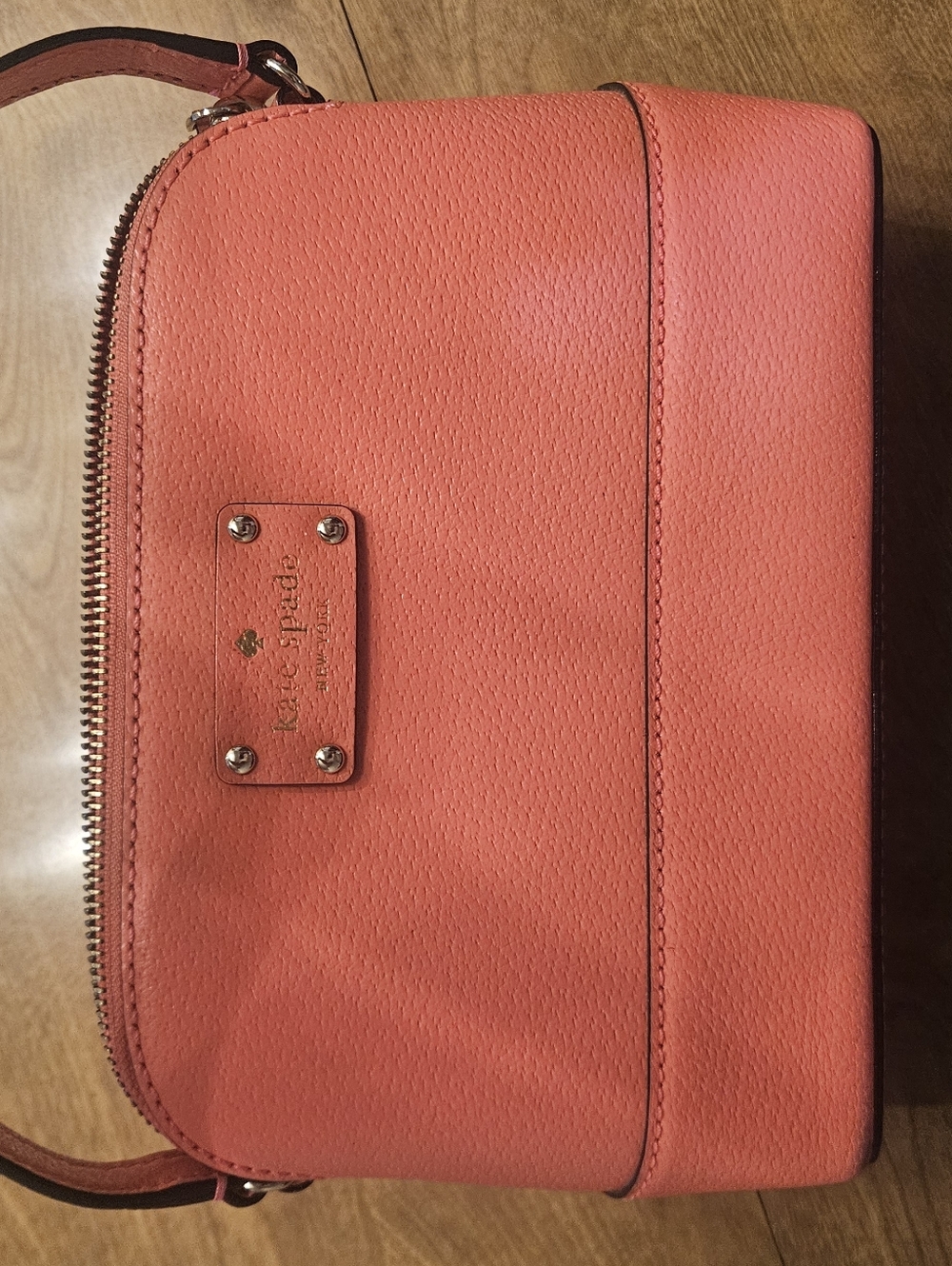 kate spade Coral Pink Pebbled Leather Crossbody Bag